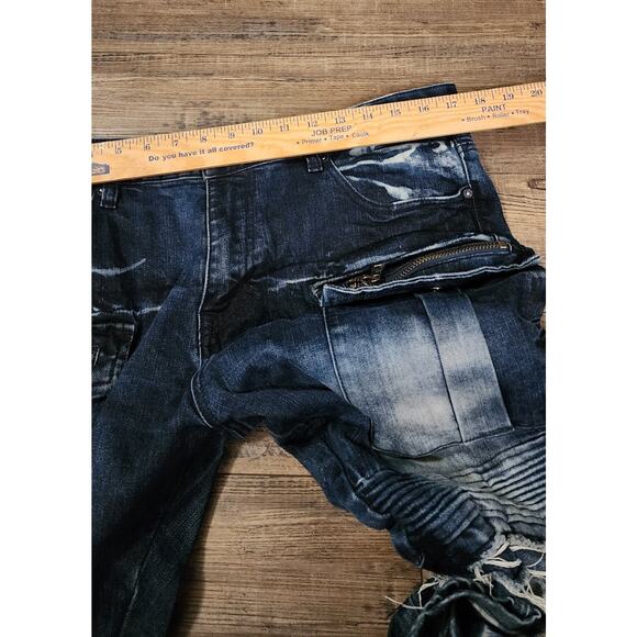 Smoke Rise 36x32 Men Jeans Distressed Waist Tag Not Fully Attached See Pics 2119 - Picture 3 of 7